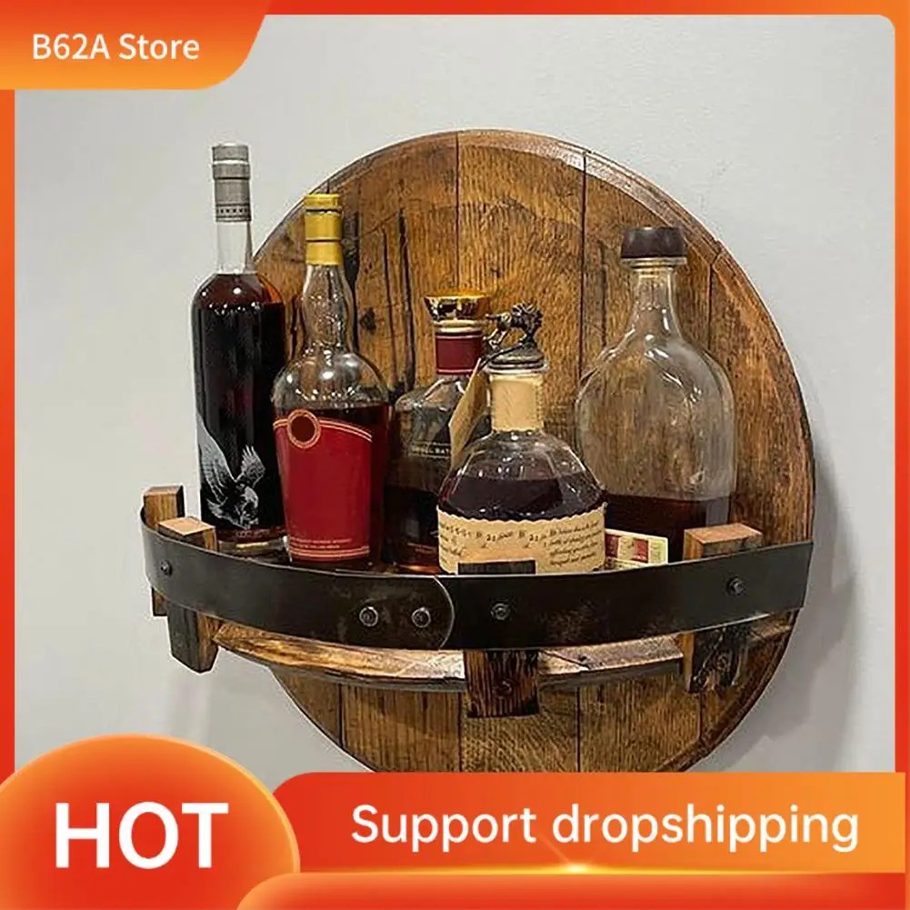 B62A Handcrafted Liquor Bottle Display, Wall Mounted Whiskey Barrel Shelf, Vintage Round Wine Rack Whisky Display
B62A Handcrafted Liquor Bottle Display, Wall Mounted Whiskey Barrel Shelf, Vintage Round Wine Rack Whisky Display