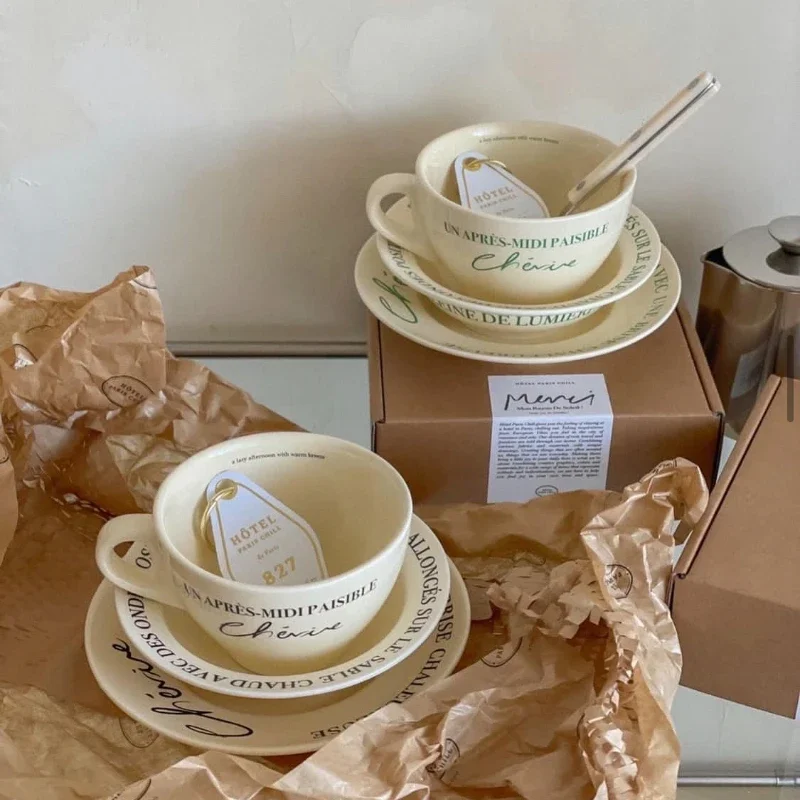 Korean Same Vintage French Cream Coffee Cup Plate Breakfast Cup Ceramic Dinner Plate Ceramic Plate Dish Set
Korean Same Vintage French Cream Coffee Cup Plate Breakfast Cup Ceramic Dinner Plate Ceramic Plate Dish Set