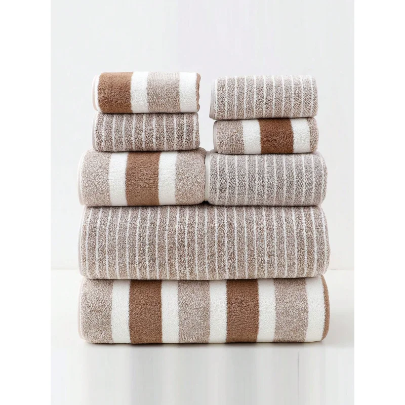 8pcs Set Stripe Pattern Towels, Quick-Drying Absorbent Bathroom Towels, Suitable For Home Bathroom,Hotel Andbathroom accessories
8pcs Set Stripe Pattern Towels, Quick-Drying Absorbent Bathroom Towels, Suitable For Home Bathroom,Hotel Andbathroom accessories