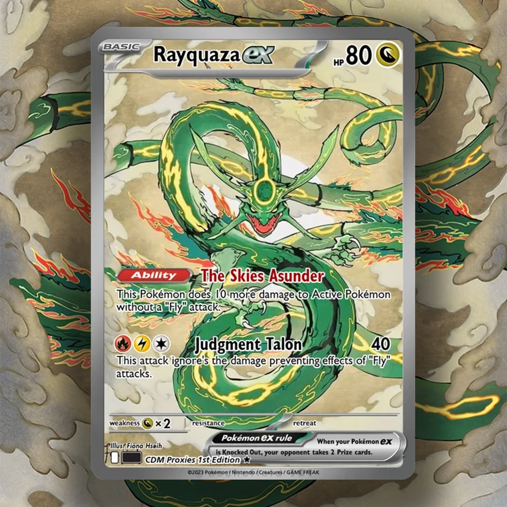 PKM Cards Ukiyo-e Sun & Moon Series Rayquaza Self-made Monster Pokemon Anime Collection Game PTCG DIY Texture Cards holographic
PKM Cards Ukiyo-e Sun & Moon Series Rayquaza Self-made Monster Pokemon Anime Collection Game PTCG DIY Texture Cards holographic