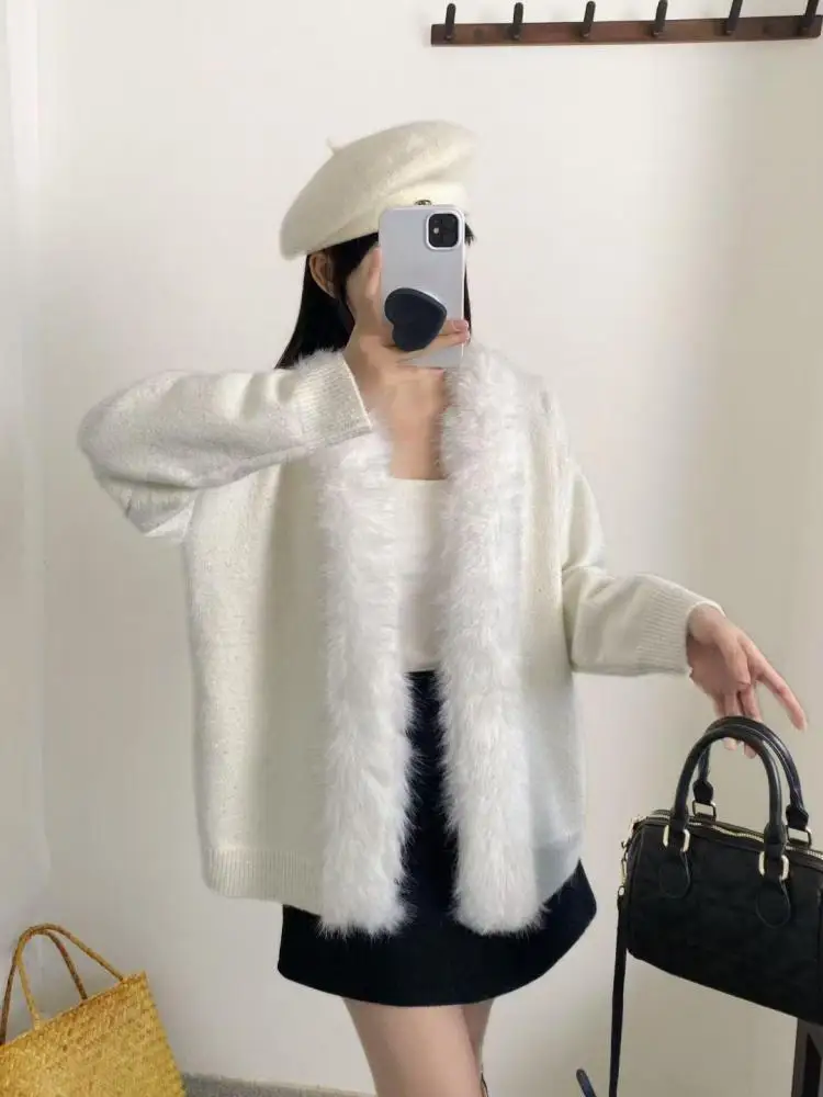 Korean Chic Vintage White Grey Patchwork V-neck Knitted Cardigan Sweater For Women Brown Long Sleeve Autumn Winter Tops Casual
Korean Chic Vintage White Grey Patchwork V-neck Knitted Cardigan Sweater For Women Brown Long Sleeve Autumn Winter Tops Casual