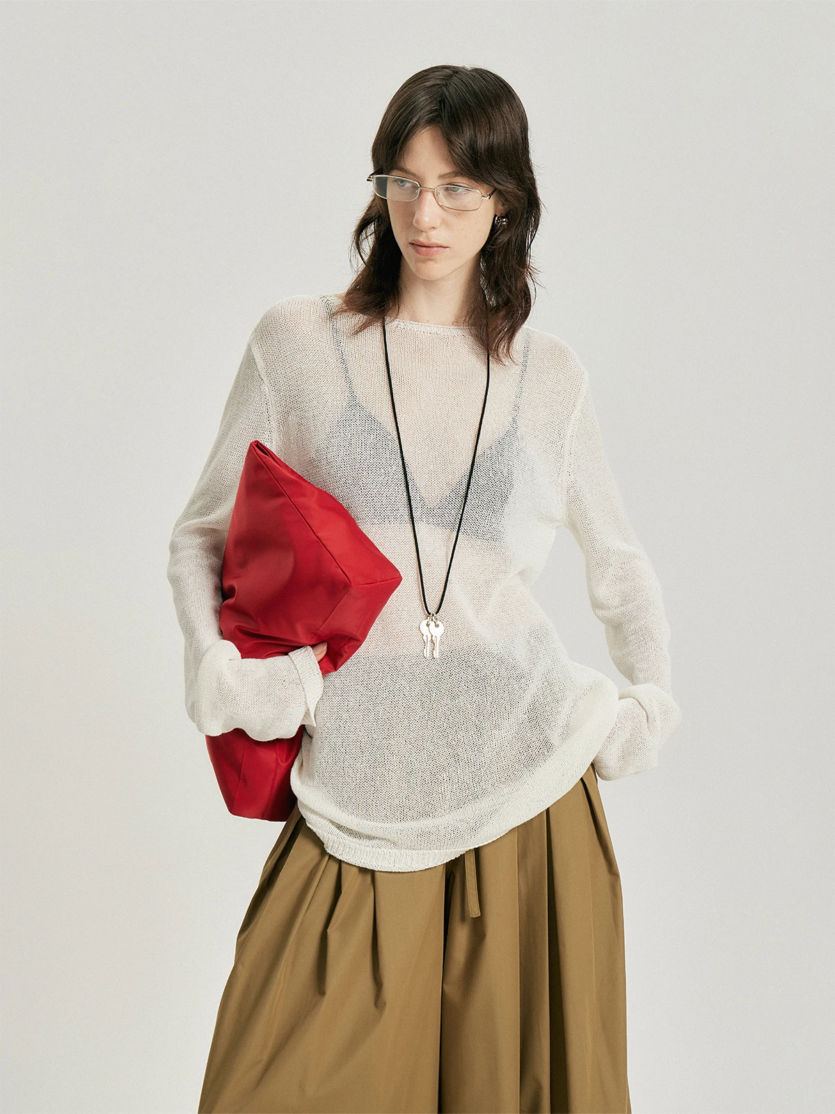 Thoransaura Paper Silk Loose Overhead Cover up Top Micro Transparent Long Sleeve round Neck Basic Style Women's Knitted Sweater
Thoransaura Paper Silk Loose Overhead Cover up Top Micro Transparent Long Sleeve round Neck Basic Style Women's Knitted Sweater