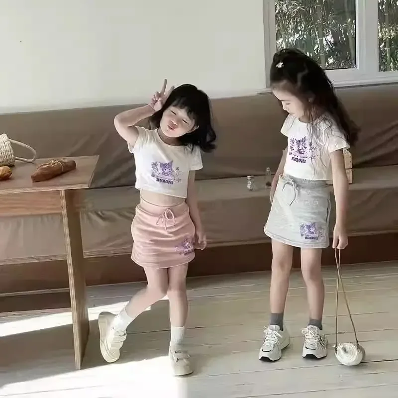 Kawaii Anime Sanrio Ins Fashion Short Sleeve T-shirt Skirt Set Cute Girls Summer Kuromi Fashion Children Clothes Top Gifts
Kawaii Anime Sanrio Ins Fashion Short Sleeve T-shirt Skirt Set Cute Girls Summer Kuromi Fashion Children Clothes Top Gifts