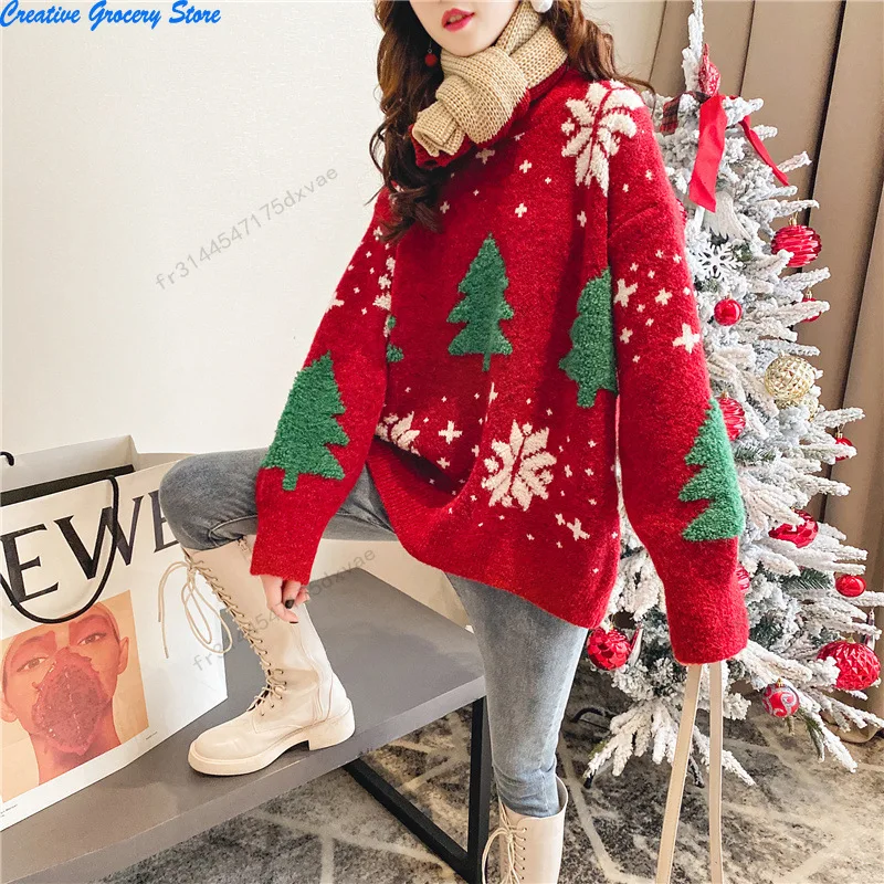2024 Autumn/Winter New Korean Thickened Color blocked Christmas Sweater Women Hoodie Snowflake Loose Round Neck Lazy Style Tops
2024 Autumn/Winter New Korean Thickened Color blocked Christmas Sweater Women Hoodie Snowflake Loose Round Neck Lazy Style Tops