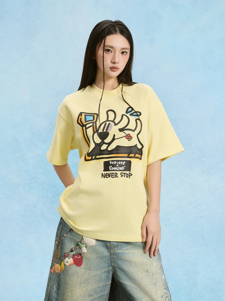 Свободная футболка из хлопка с принтом от художника, летняя коллекция, мягкая и удобная
Свободная футболка из хлопка с принтом от художника, летняя коллекция, мягкая и удобная