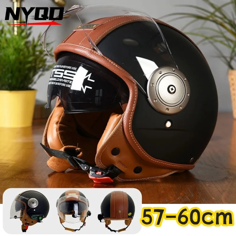 Vintage 3/4 Motorcycle Helmet 3C Certified Dual Lens Retro Open Face Helmet for Scooter All Seasons
Vintage 3/4 Motorcycle Helmet 3C Certified Dual Lens Retro Open Face Helmet for Scooter All Seasons