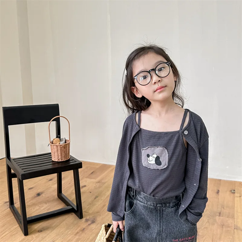 2024 Autumn Children Clothes Girl Patch Cartoon Dog Suspenders Shirt+Coat 2pcs Solid Baby Casual Jacket Suit Kid Cotton Tops Set
2024 Autumn Children Clothes Girl Patch Cartoon Dog Suspenders Shirt+Coat 2pcs Solid Baby Casual Jacket Suit Kid Cotton Tops Set