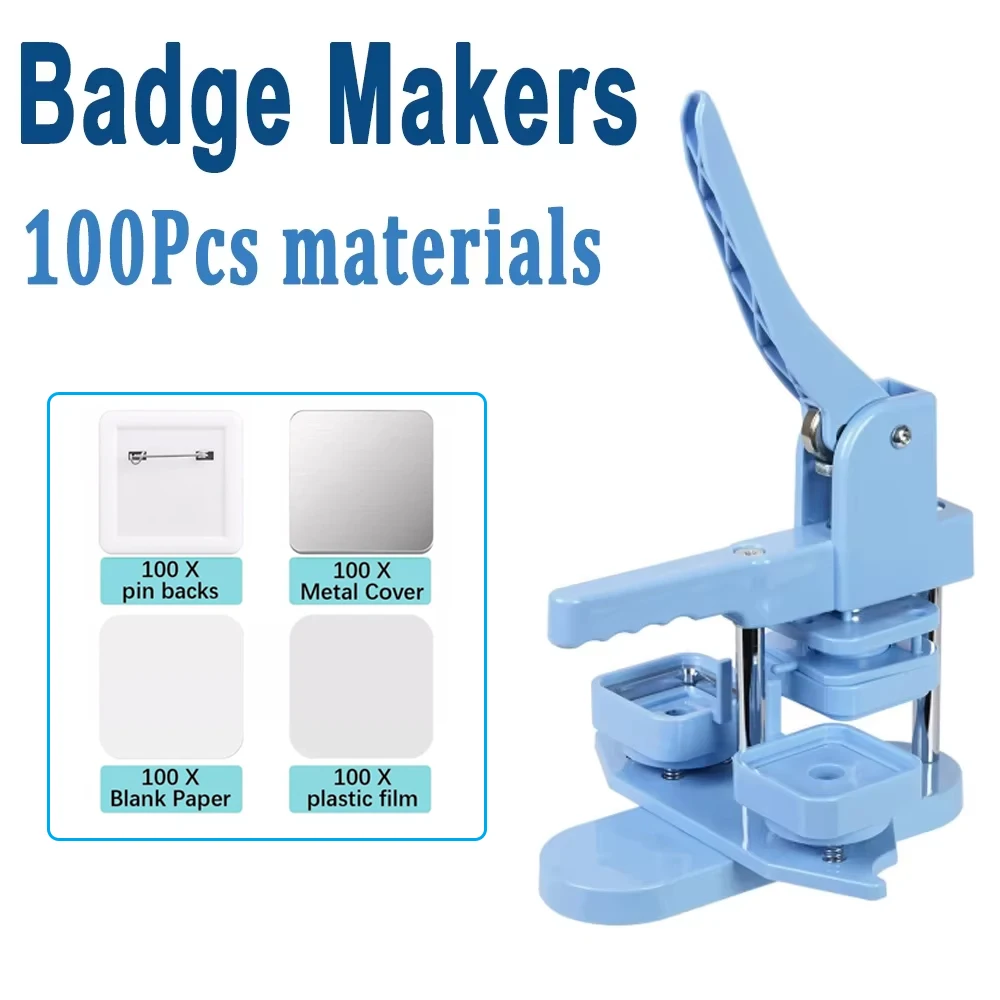 50x50mm Square Button Maker Machine with 100Pcs Materials DIY Manual Press Badge Punch Making Machine Plastic Badge Pin Maker
50x50mm Square Button Maker Machine with 100Pcs Materials DIY Manual Press Badge Punch Making Machine Plastic Badge Pin Maker