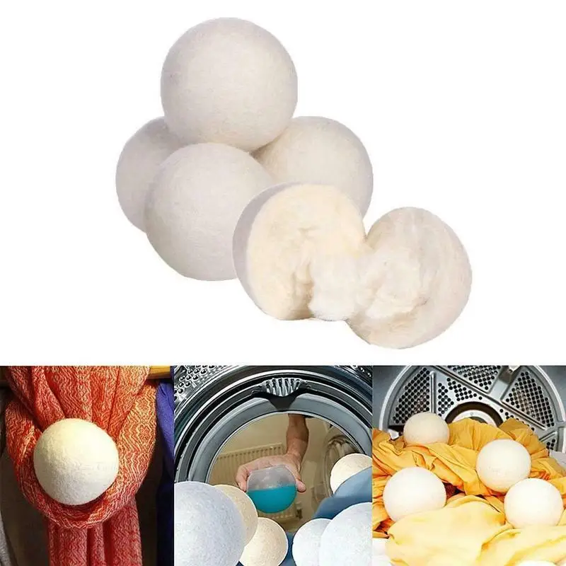 Reusable Natural Wool Dryer Balls Organic Fabric Softener Reusable Laundry Balls Reduce Static Shorter Drying Time Home Supplies
Reusable Natural Wool Dryer Balls Organic Fabric Softener Reusable Laundry Balls Reduce Static Shorter Drying Time Home Supplies