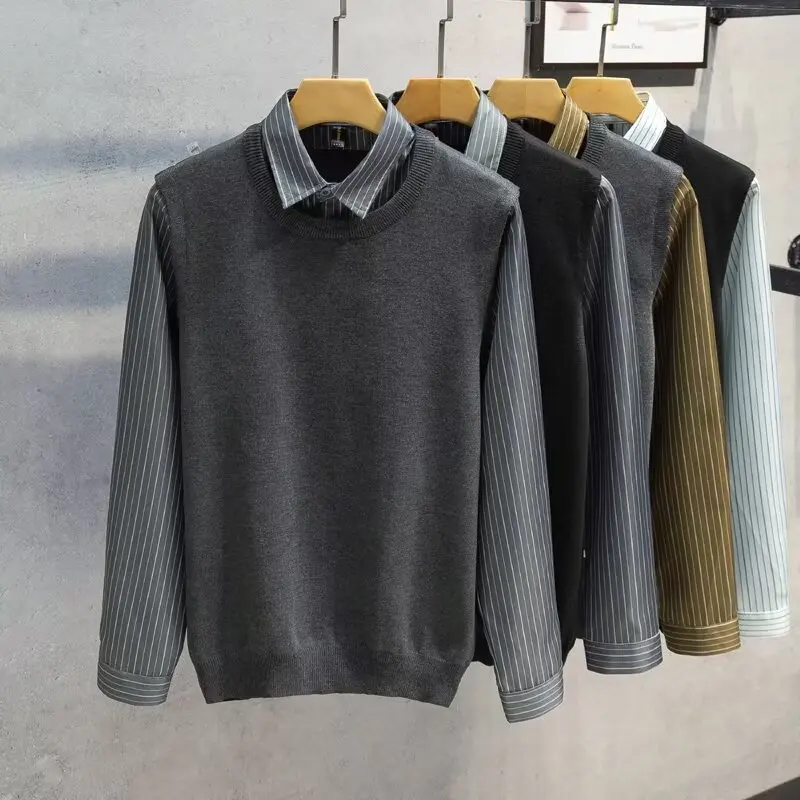 Мужской трикотажный свитер в британском стиле, весна-осень 2024, приталенный, модный, с длинным рукавом, деловой повседневный, в полоску, с воротником
Мужской трикотажный свитер в британском стиле, весна-осень 2024, приталенный, модный, с длинным рукавом, деловой повседневный, в полоску, с воротником