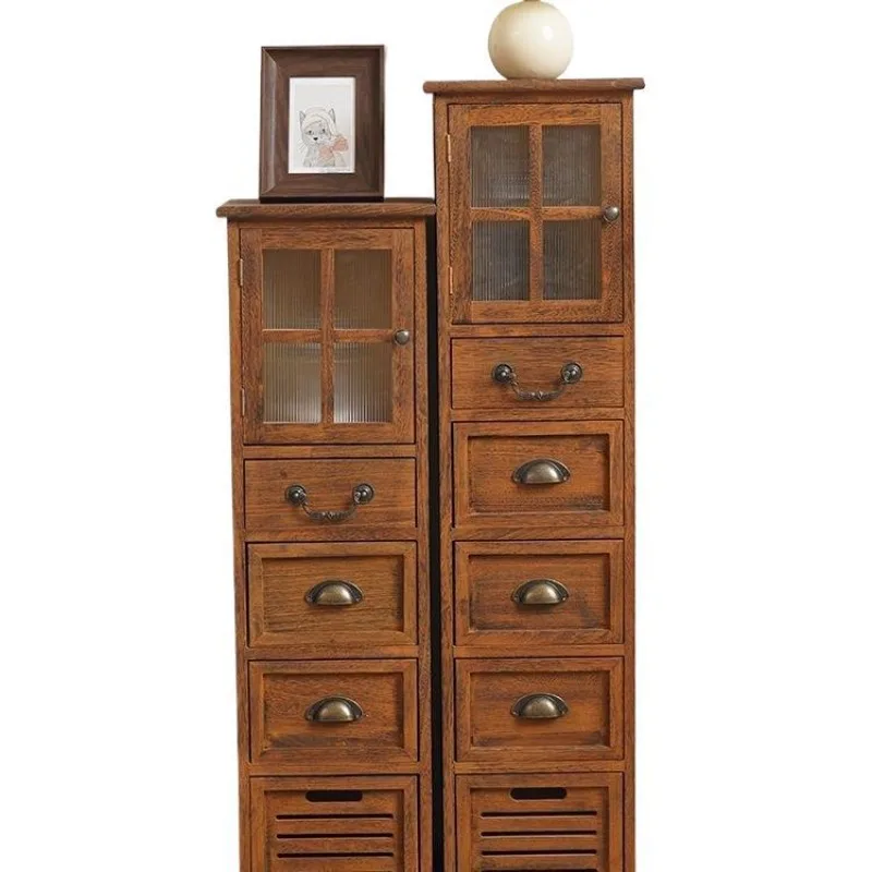 Retro American crevice chest cabinet, living room wall locker, drawer type solid wood storage cabinet with door
Retro American crevice chest cabinet, living room wall locker, drawer type solid wood storage cabinet with door