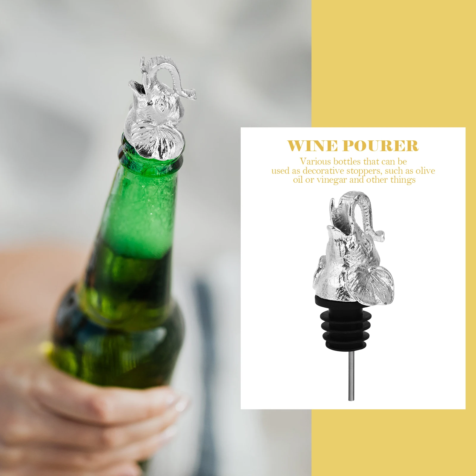 Pourer Bottle Stoppers Glass Oil Mouth Spout Elephant Shape Alloy Lightweight Party Fun Creative Pattern
Pourer Bottle Stoppers Glass Oil Mouth Spout Elephant Shape Alloy Lightweight Party Fun Creative Pattern