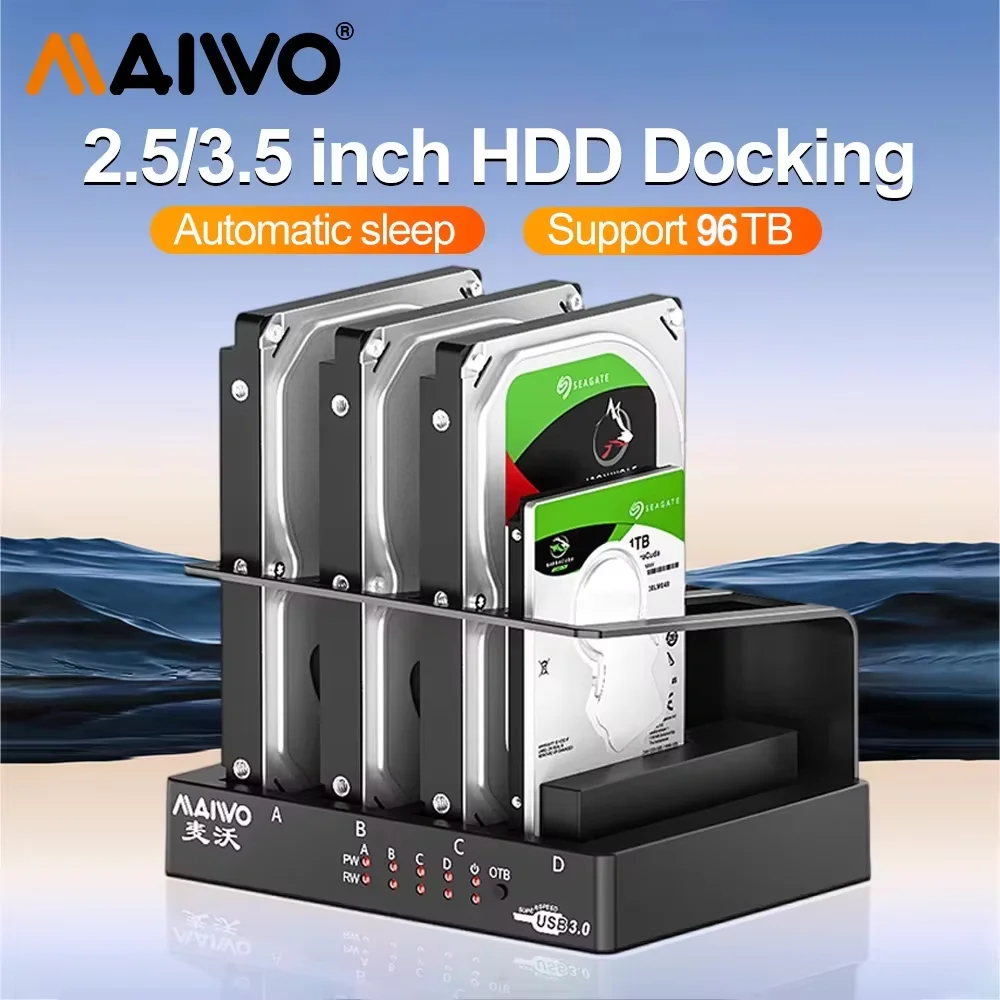 MAIWO 4 Bay Hard Drive Enclosure Sata to USB 3.0 External Multi-Bay 2.5& 3.5 Inch HDD SDD Docking Station Hard Disk Box For Pc
MAIWO 4 Bay Hard Drive Enclosure Sata to USB 3.0 External Multi-Bay 2.5& 3.5 Inch HDD SDD Docking Station Hard Disk Box For Pc