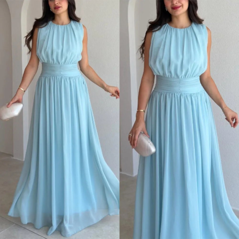 Customized O-neck Floor Length Blue Tulle Sleeveless Платье Корейский Стиль Vestidos Para Bodas Mujer Invitada Prom Dresses Robe
Customized O-neck Floor Length Blue Tulle Sleeveless Платье Корейский Стиль Vestidos Para Bodas Mujer Invitada Prom Dresses Robe