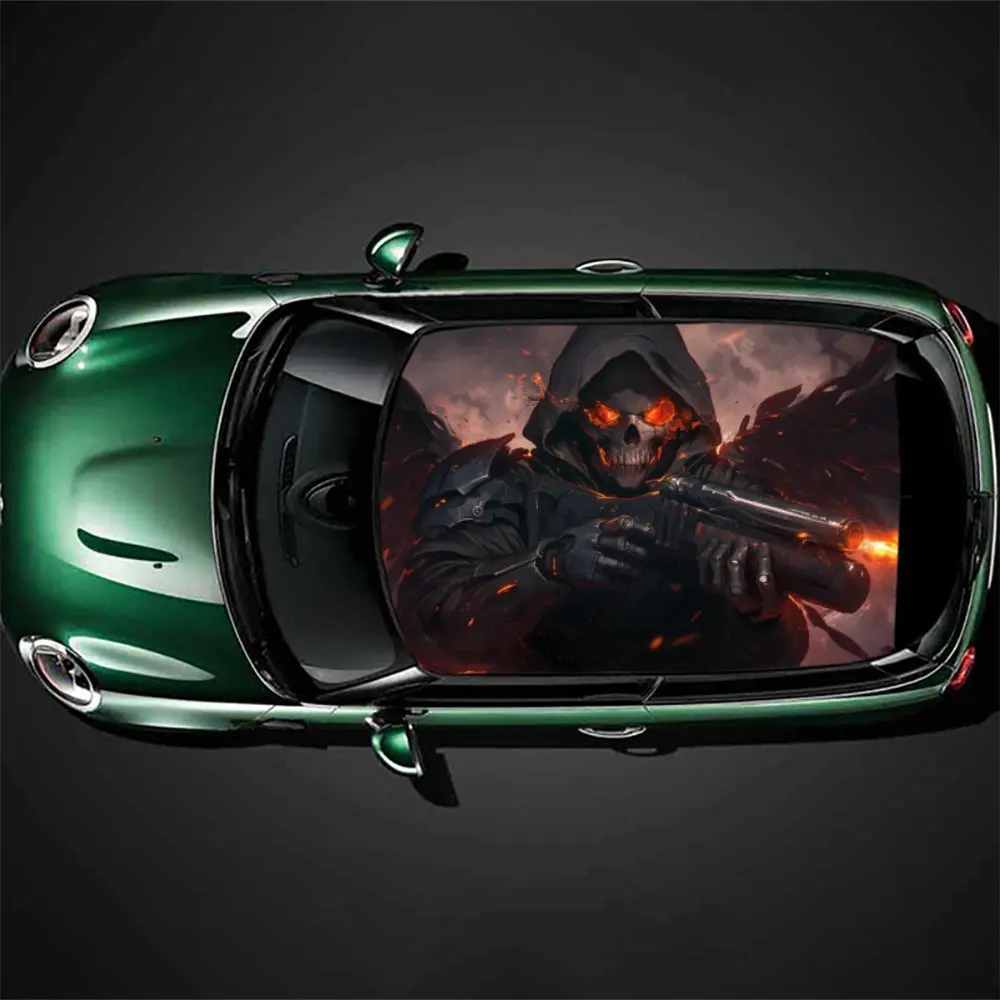 Soul Burning Reaper Gunner Car Vinyl Wrap, PVC Car Roof Vinyl Wrap Sticker, Self-Adhesive Waterproof Scratch-Resistant Film, Dec
Soul Burning Reaper Gunner Car Vinyl Wrap, PVC Car Roof Vinyl Wrap Sticker, Self-Adhesive Waterproof Scratch-Resistant Film, Dec