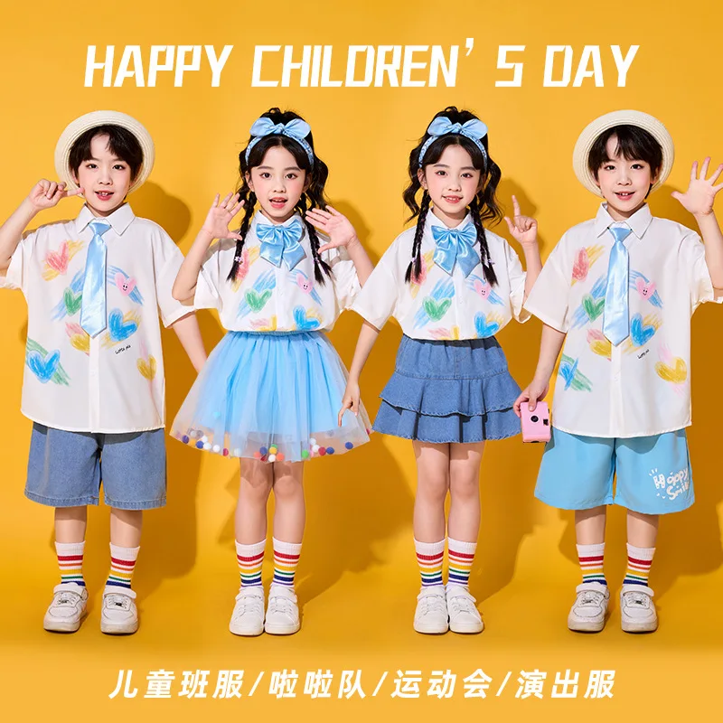 Kids Cheerleading Performance Costume Set ,Unisex Kindergarten Class Uniform, Children‘s Chorus&Dance Recital Outfit for Events
Kids Cheerleading Performance Costume Set ,Unisex Kindergarten Class Uniform, Children‘s Chorus&Dance Recital Outfit for Events