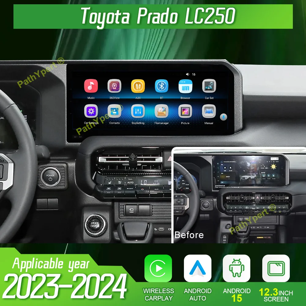 12.3''Android 15 Car Radio For Toyota Prado LC250 2023-2024 Multimedia Player BT GPS Head Unit 4G+WIFI Stereo Touch Screen FM
12.3''Android 15 Car Radio For Toyota Prado LC250 2023-2024 Multimedia Player BT GPS Head Unit 4G+WIFI Stereo Touch Screen FM