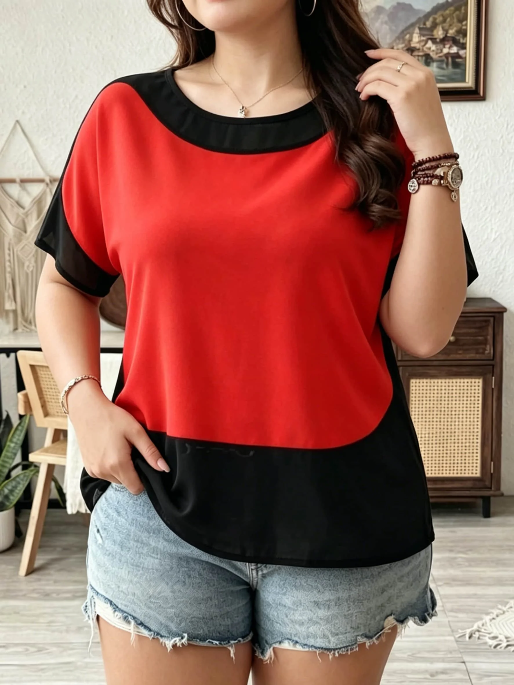 New Women O-neck Patchwork Shirt Short Sleeve Casual Blouse Summer Elegant Casual Tops Versatile for Commute and Daily Wear
New Women O-neck Patchwork Shirt Short Sleeve Casual Blouse Summer Elegant Casual Tops Versatile for Commute and Daily Wear