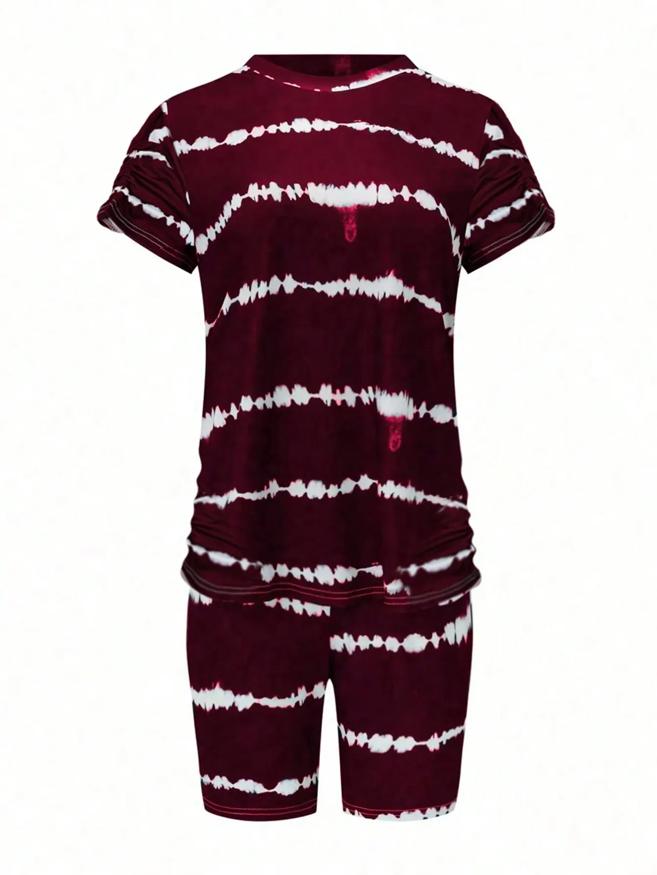 2-Piece Tie-Dye Stripe Round Neck T-Shirt and Cycling Shorts Set
2-Piece Tie-Dye Stripe Round Neck T-Shirt and Cycling Shorts Set