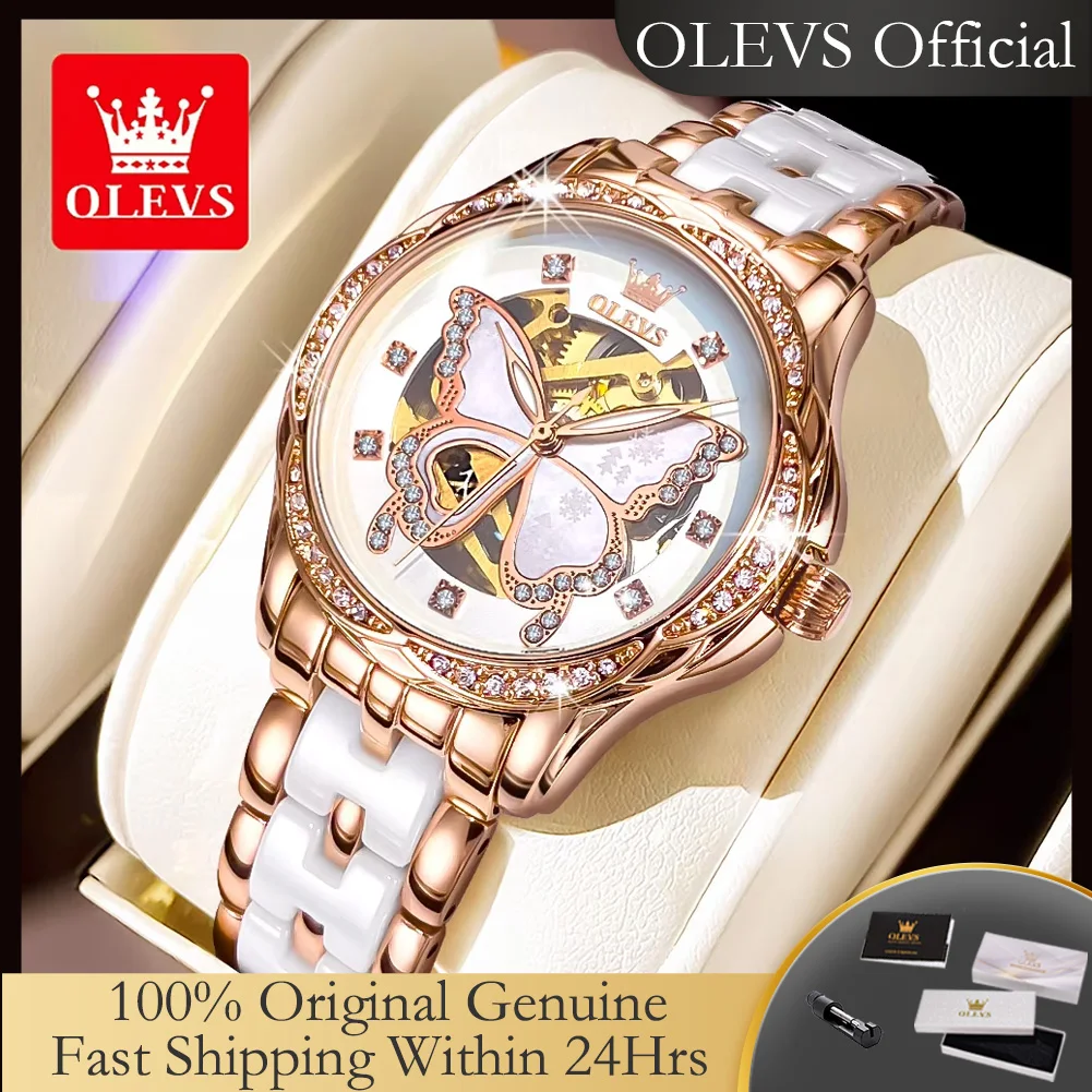 OLEVS 6622 Automatic Watch for Women Fashion Hollow Butterfly Diamond Ladies Watches Original Brand Mechanical Wristwatch Woman
OLEVS 6622 Automatic Watch for Women Fashion Hollow Butterfly Diamond Ladies Watches Original Brand Mechanical Wristwatch Woman
