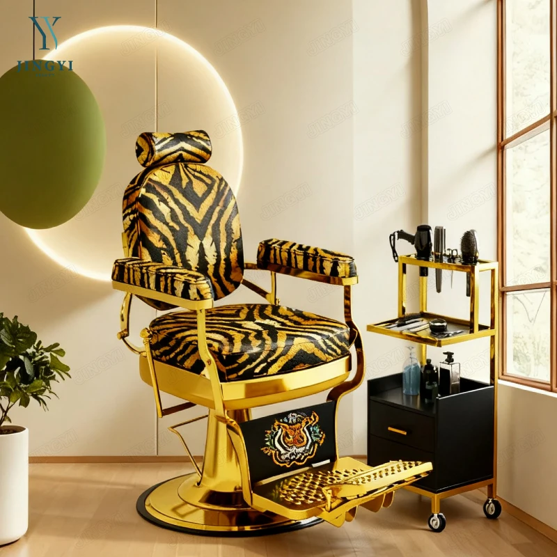 Ретро-стиль для парикмахерской из искусственной кожи, кресло для бритья, роскошное парикмахерское кресло с откидной поворотной рамой для салона
Ретро-стиль для парикмахерской из искусственной кожи, кресло для бритья, роскошное парикмахерское кресло с откидной поворотной рамой для салона