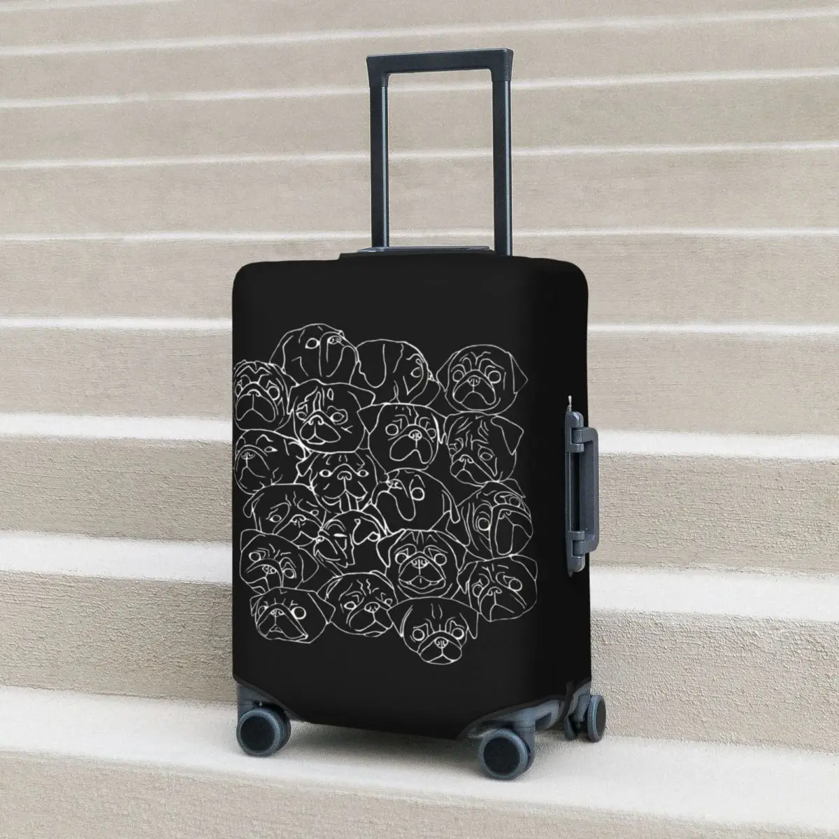 Black Pugs Pug Suitcase Cover Protection Elastic Trip Luggage Protector Covers for 18-32 Inch
Black Pugs Pug Suitcase Cover Protection Elastic Trip Luggage Protector Covers for 18-32 Inch