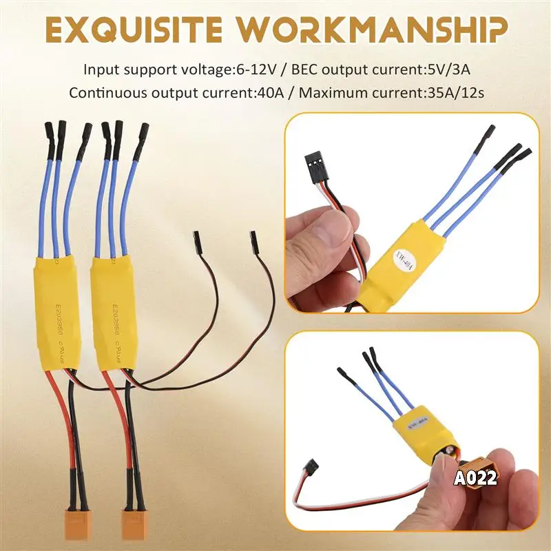 40A ESC Brushless RC Engine Speed Controller BEC ESC T-Rex F450 Helicopter Boat XT60 For FPV F450 Small Quadcopter Drone
40A ESC Brushless RC Engine Speed Controller BEC ESC T-Rex F450 Helicopter Boat XT60 For FPV F450 Small Quadcopter Drone