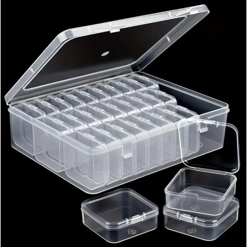1 Set Of 30pcs Transparent Plastic Storage Box Mini Small Grid With Lid Square Jewelry Pearls And Miscellaneous Items Separated
1 Set Of 30pcs Transparent Plastic Storage Box Mini Small Grid With Lid Square Jewelry Pearls And Miscellaneous Items Separated