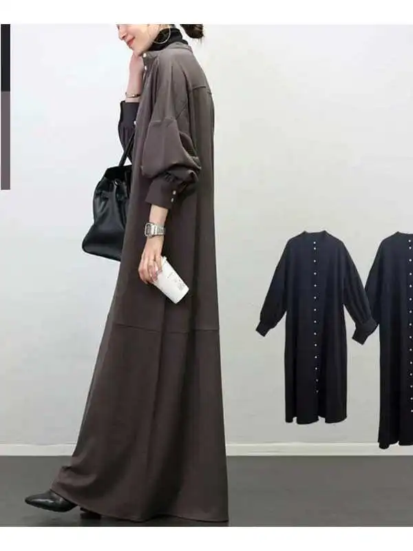 Simple Loose Long Sve irt Dr Women's Open Cardigan Sle Polyester Fiber Straight Tube Autumn Winter Faion Dr
Simple Loose Long Sve irt Dr Women's Open Cardigan Sle Polyester Fiber Straight Tube Autumn Winter Faion Dr