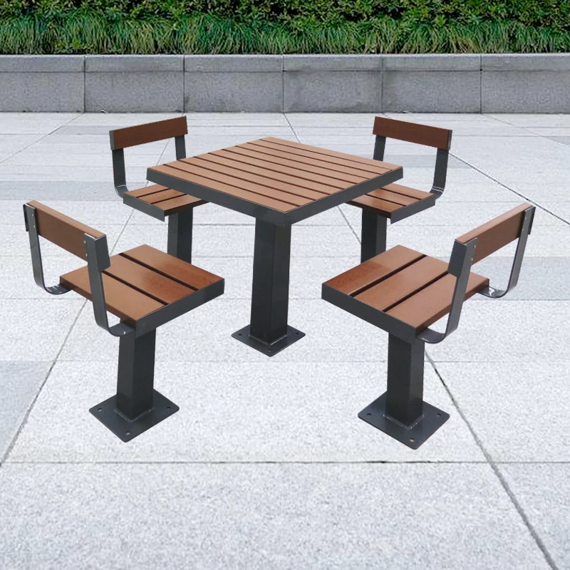 Steel Patio 4 Seats Park Bench Restaurant Metal Outdoor Dinner Table and Chair Set Teak Wooden Garden Benches Outside Furniture
Steel Patio 4 Seats Park Bench Restaurant Metal Outdoor Dinner Table and Chair Set Teak Wooden Garden Benches Outside Furniture