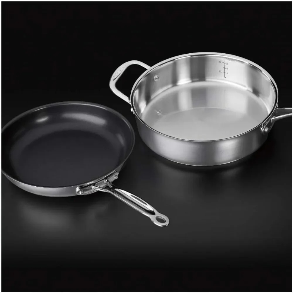 11-Piece Cookware Set, Chef's Classic Stainless Steel Collection
11-Piece Cookware Set, Chef's Classic Stainless Steel Collection