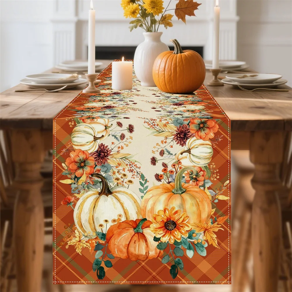 Autumn Table Runner Floral and Pumpkin Pattern Dresser Scarves Table Cover for Dining Room Kitchen Home Banquet Decoration
Autumn Table Runner Floral and Pumpkin Pattern Dresser Scarves Table Cover for Dining Room Kitchen Home Banquet Decoration