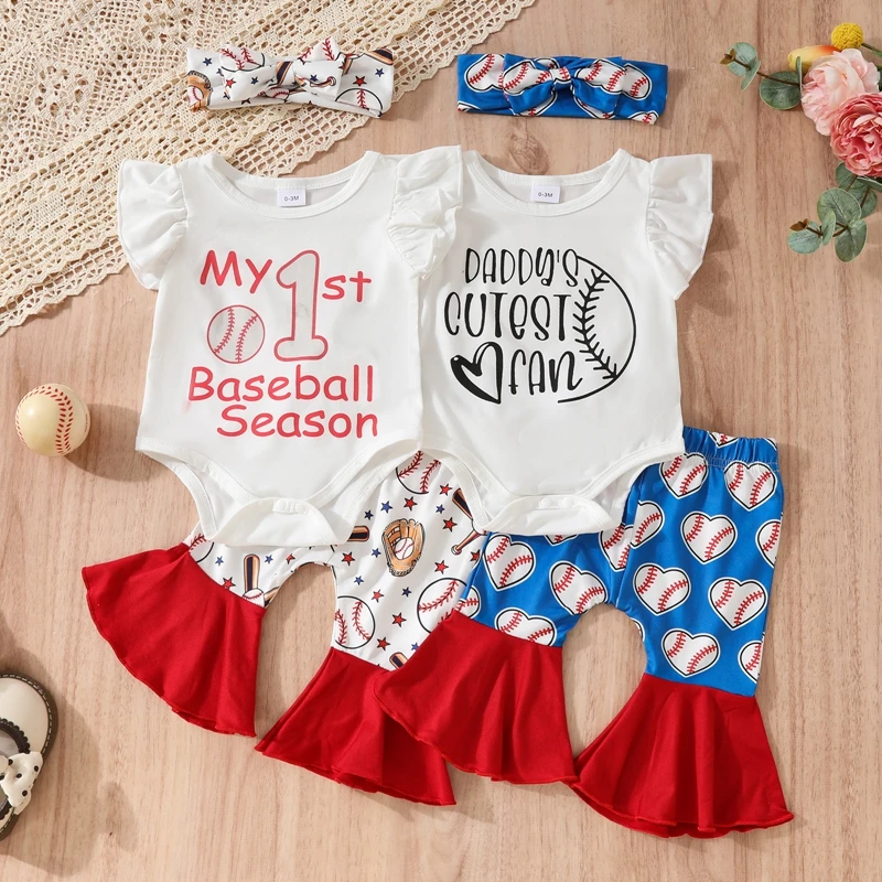 2024-03-19 Lioraitiin Infant Baby Girl Outfit Letter Flying Sleeve Romper with Baseball Pattern Flare Pants Headband 3Pcs Outfit
2024-03-19 Lioraitiin Infant Baby Girl Outfit Letter Flying Sleeve Romper with Baseball Pattern Flare Pants Headband 3Pcs Outfit