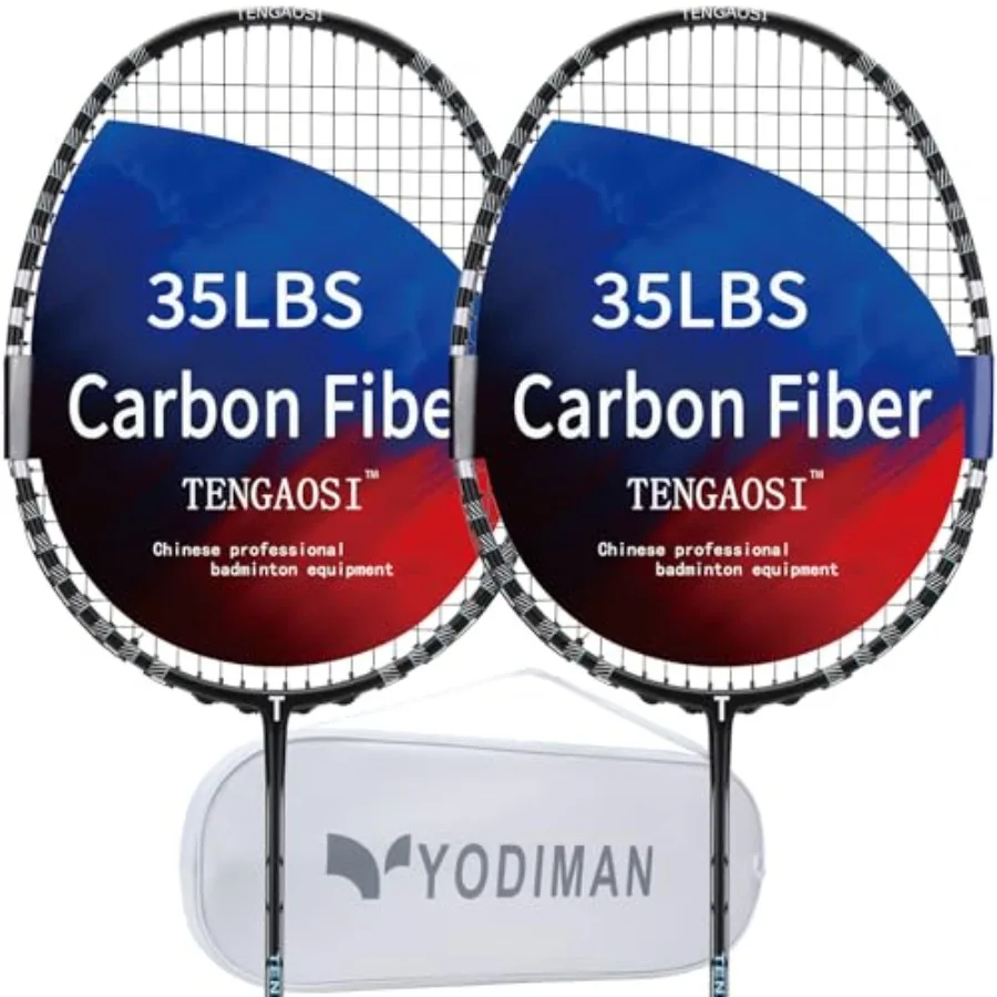 2Pack Graphite High-Grade Badminton Racquets Lightweight