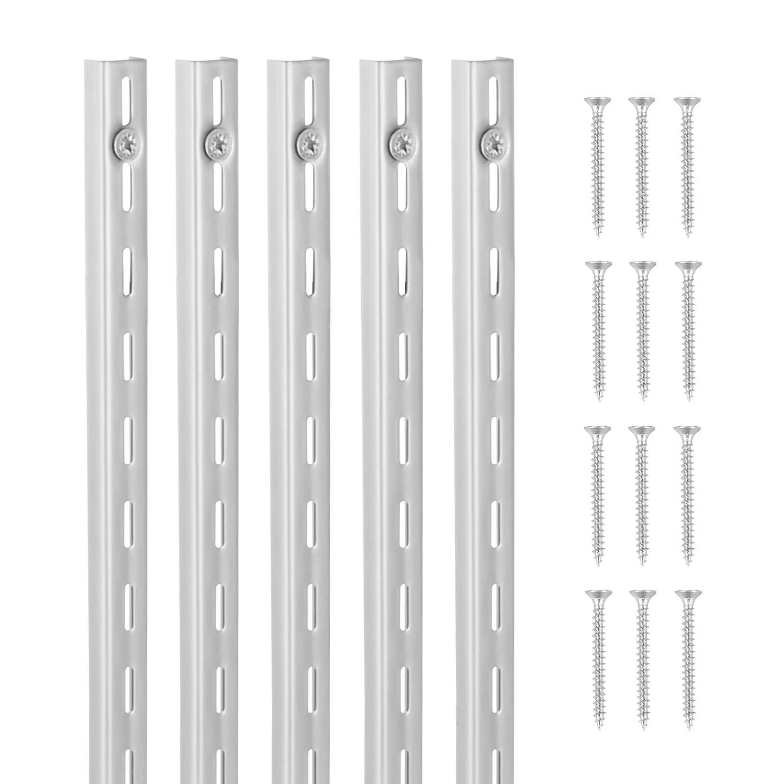 SucceBuy 10Pack Shelf Pilaster Rails 39in Upright Wall Shelving Support with 40 Screws Single Slot Rail for Closet Organization
SucceBuy 10Pack Shelf Pilaster Rails 39in Upright Wall Shelving Support with 40 Screws Single Slot Rail for Closet Organization