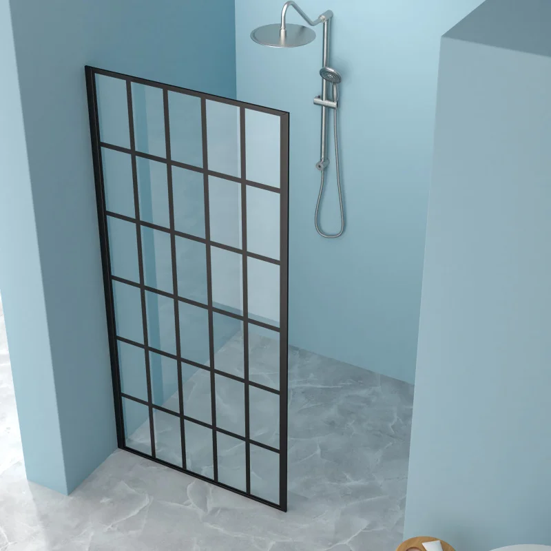 Shower Door 34" W x 72" H Single Panel Frameless Fixed Shower Door, 5/16 in. (8mm), Open Entry Design in Matte Black
Shower Door 34" W x 72" H Single Panel Frameless Fixed Shower Door, 5/16 in. (8mm), Open Entry Design in Matte Black