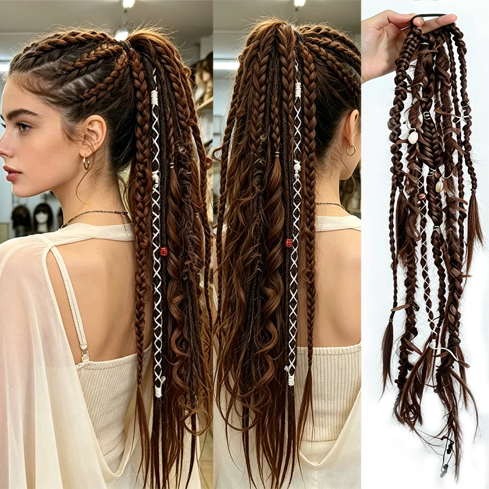 24 inch synthetic hand woven ponytail matte dirty braid color rope ponytail wig suitable for women's daily parties
24 inch synthetic hand woven ponytail matte dirty braid color rope ponytail wig suitable for women's daily parties