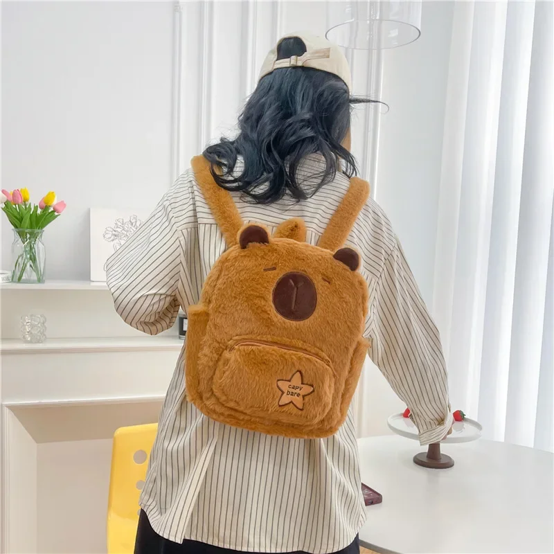 Women's Cute Animal Handbag Cartoon Large Capacity Multi functional Travel Backpack Capybara Children's Plush Backpack
Women's Cute Animal Handbag Cartoon Large Capacity Multi functional Travel Backpack Capybara Children's Plush Backpack