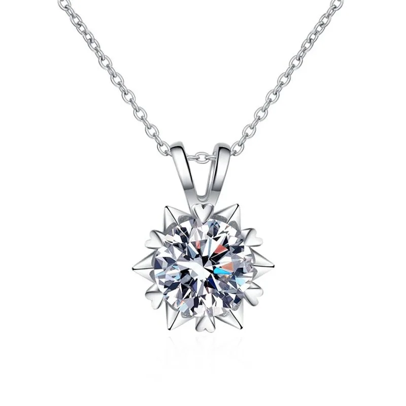 S925 Sterling Silver Snowflake Pendant Necklace 1ct Moissanite Exquisite Craftsmanship Dainty Jewelry Gift for Women
S925 Sterling Silver Snowflake Pendant Necklace 1ct Moissanite Exquisite Craftsmanship Dainty Jewelry Gift for Women