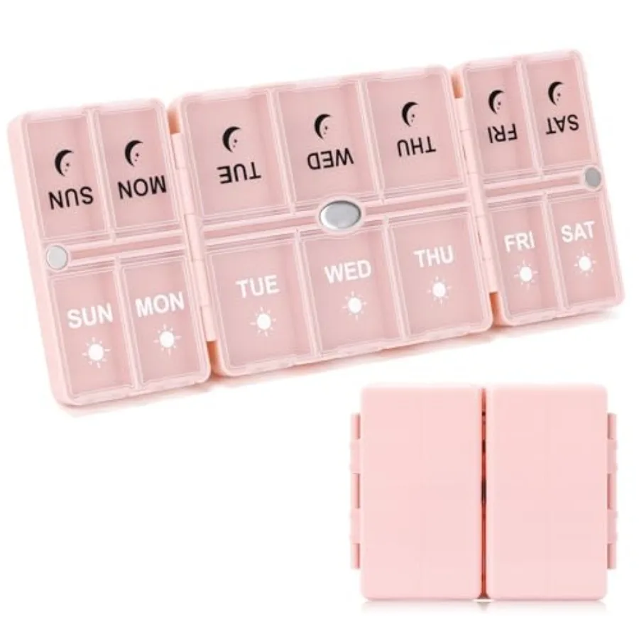 Weekly Pill Organizer 2 Times a Day, Travel Pill AM PM wit Ea Open 7-Day Daily Pill Medicine Organizer tamins, plements - Pink
Weekly Pill Organizer 2 Times a Day, Travel Pill AM PM wit Ea Open 7-Day Daily Pill Medicine Organizer tamins, plements - Pink