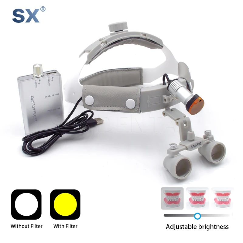 5W Dental Light 2.5X/3.5X Surgical Magnifier with Headlight for Dentistry Lab ENT Surgeon Operation Clinical Dental Loupes
5W Dental Light 2.5X/3.5X Surgical Magnifier with Headlight for Dentistry Lab ENT Surgeon Operation Clinical Dental Loupes