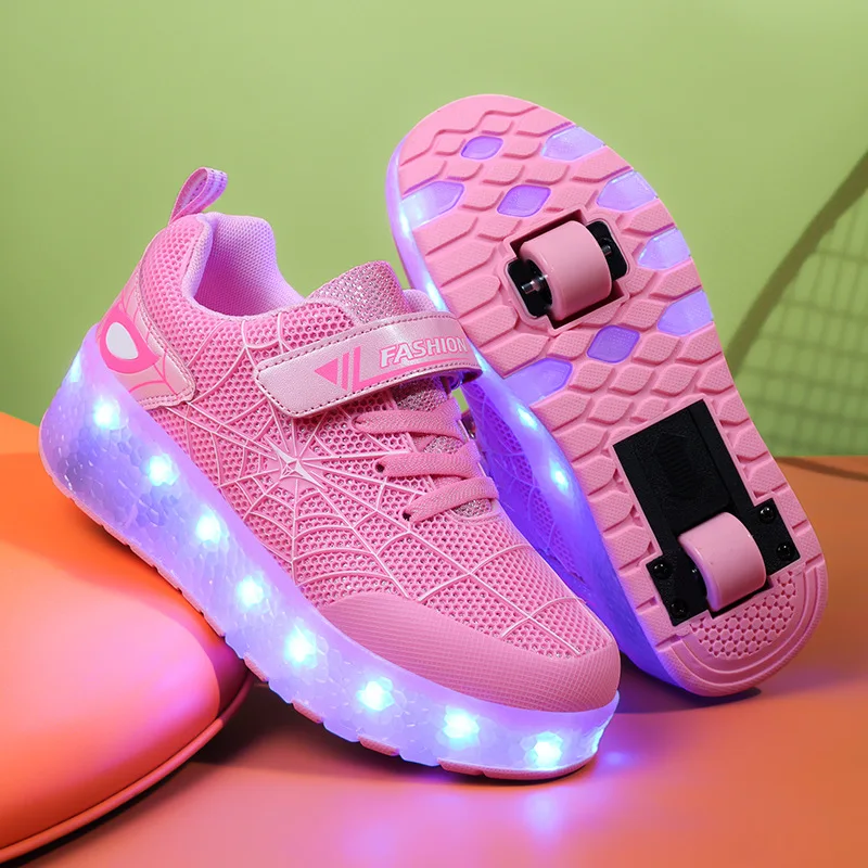 Детская повседневная обувь для катания на коньках со светодиодной подсветкой из искусственной кожи, модная осенняя уличная обувь для детей, дышащая противоскользящая розовая обувь, размер 28-39
Детская повседневная обувь для катания на коньках со светодиодной подсветкой из искусственной кожи, модная осенняя уличная обувь для детей, дышащая противоскользящая розовая обувь, размер 28-39