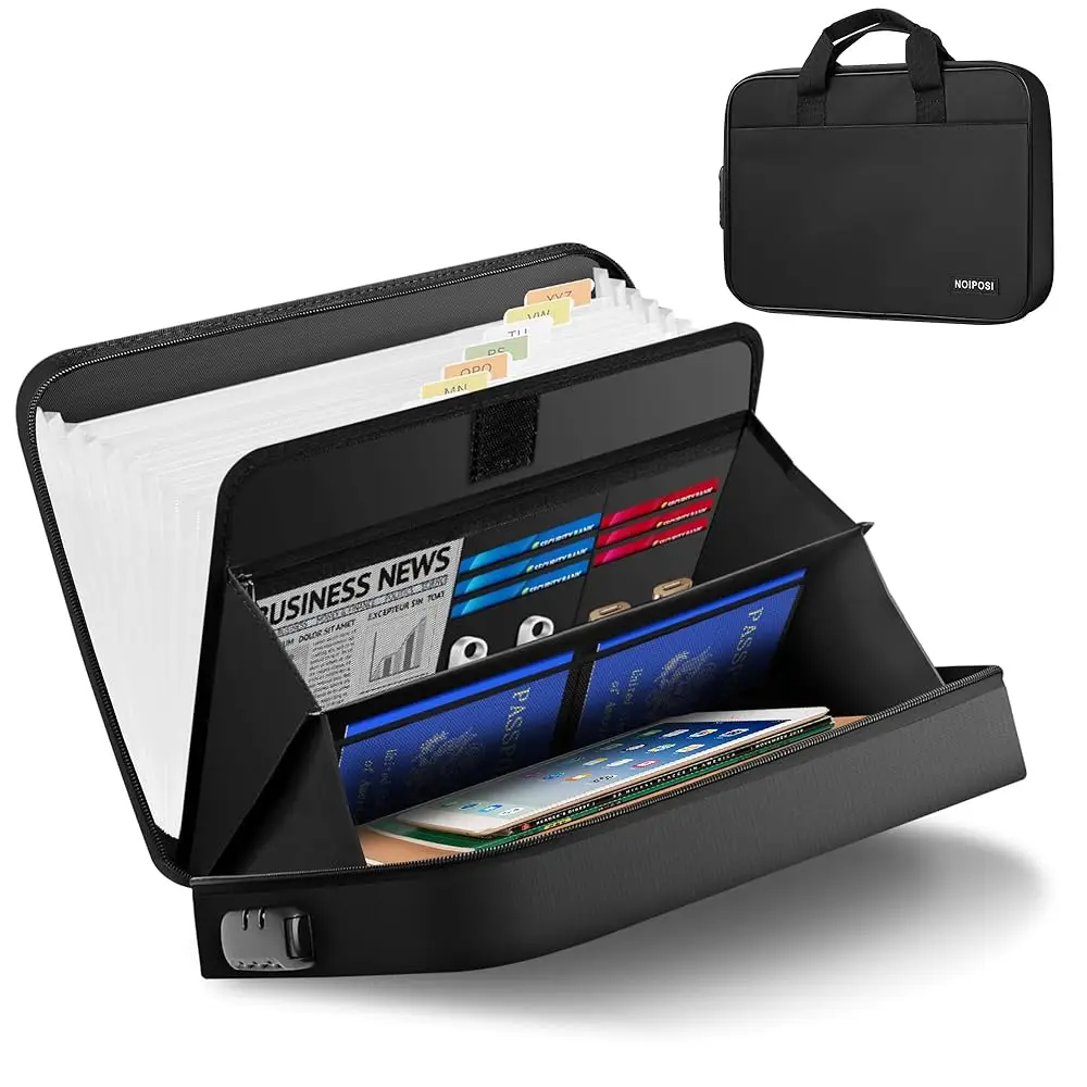 Accordion Fille Organizer with Lock,Waterproof and Fireproof Document Folder with 13 Pocket,Fireproof Safe Document File Fol
Accordion Fille Organizer with Lock,Waterproof and Fireproof Document Folder with 13 Pocket,Fireproof Safe Document File Fol