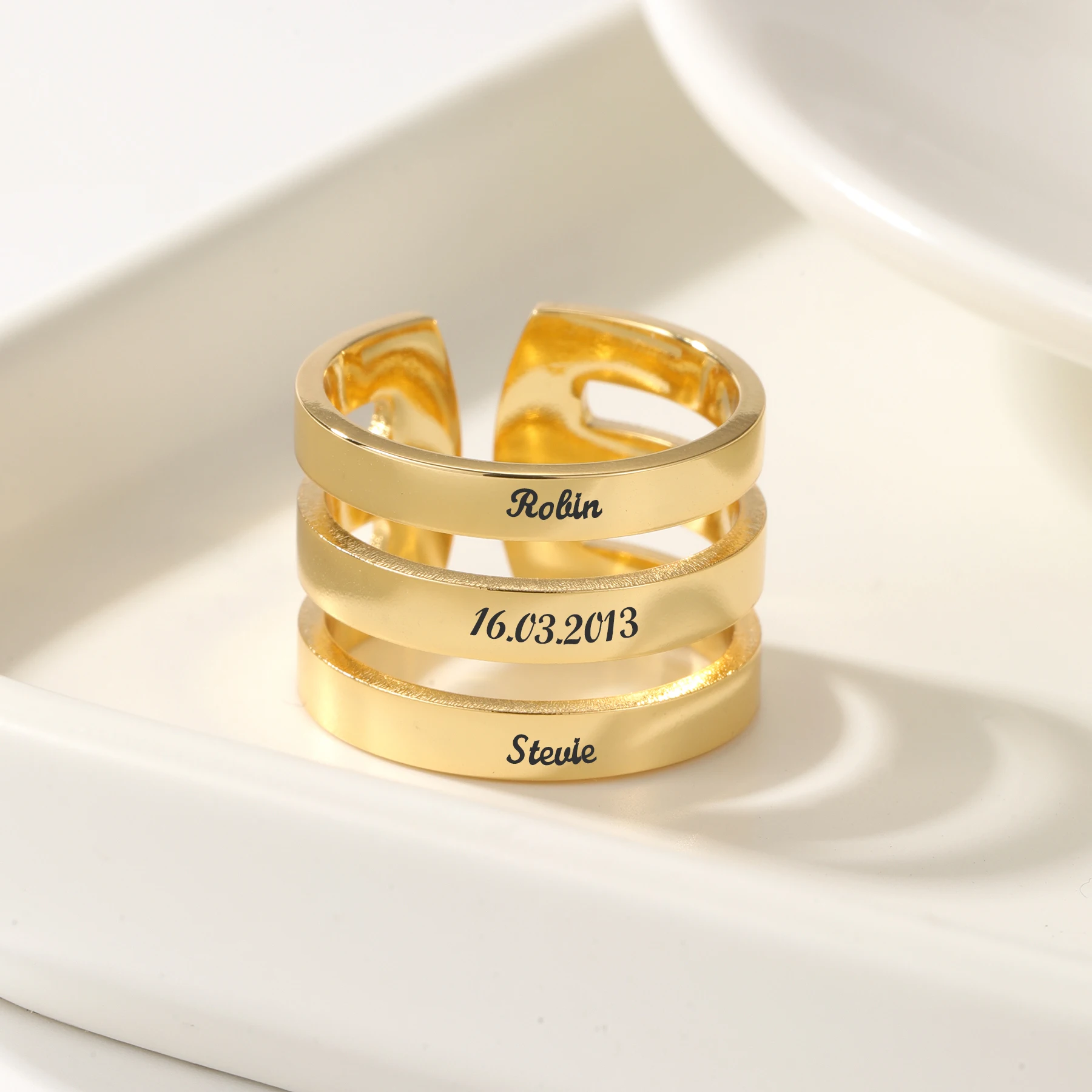 Custom Multiple Name Ring For Family Personalized Stainless Steel Couple Lovers Adjustable Rings For Women Anniversary Jewelry
Custom Multiple Name Ring For Family Personalized Stainless Steel Couple Lovers Adjustable Rings For Women Anniversary Jewelry