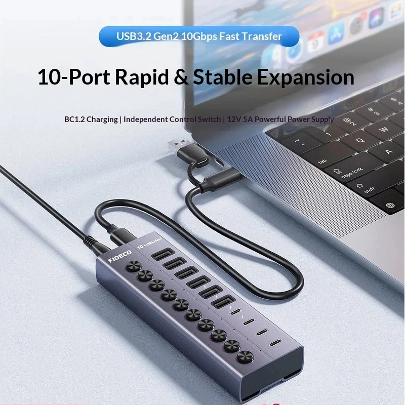 Fmouse Fideco 10 Port Type C Usb 3 2 Gen 2 Hub Expansion Docking Station With Independent Switch Power Supply For Laptop Desktop
Fmouse Fideco 10 Port Type C Usb 3 2 Gen 2 Hub Expansion Docking Station With Independent Switch Power Supply For Laptop Desktop