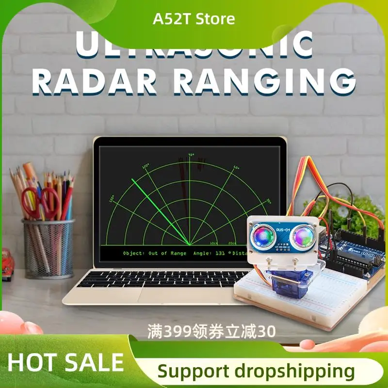 A52T RUS-04 Ультразвуковой модуль датчика измерения расстояния для робота-автомобиля, предотвращения препятствий RGB, красочный свет 3-5,5 В
A52T RUS-04 Ультразвуковой модуль датчика измерения расстояния для робота-автомобиля, предотвращения препятствий RGB, красочный свет 3-5,5 В