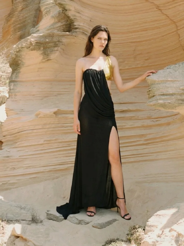 2026 Роскошное женское сексуальное платье знаменитостей на одно плечо в стиле пэчворк с вырезом и высоким разрезом, черное платье, элегантное вечернее клубное платье
2026 Роскошное женское сексуальное платье знаменитостей на одно плечо в стиле пэчворк с вырезом и высоким разрезом, черное платье, элегантное вечернее клубное платье