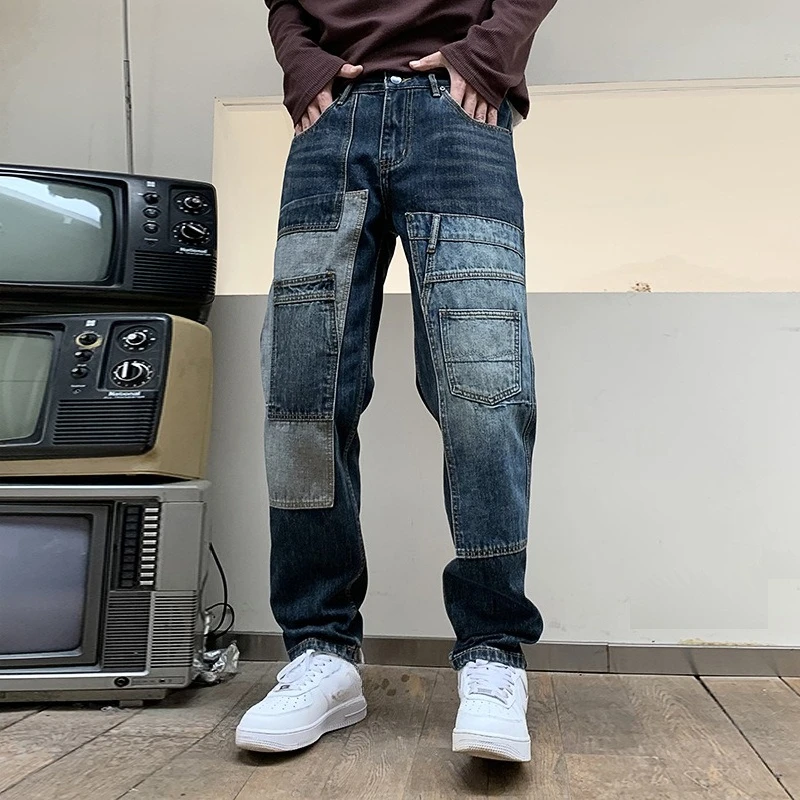 American Style New Fashion Men's High Street Casual Trendy Loose Spliced Multi Pocket Denim Trousers Male Jeans Pants Clothes
American Style New Fashion Men's High Street Casual Trendy Loose Spliced Multi Pocket Denim Trousers Male Jeans Pants Clothes