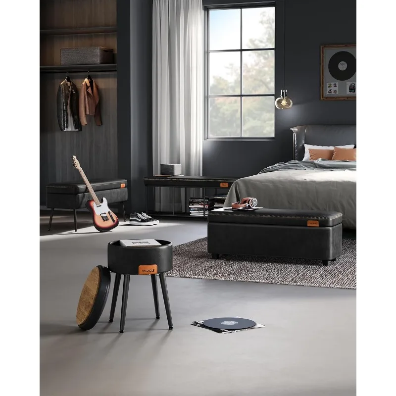 Entryway Bedroom Bench, 25 Gallons, Storage Ottoman Bench,Synthetic Leather with Stitching
Entryway Bedroom Bench, 25 Gallons, Storage Ottoman Bench,Synthetic Leather with Stitching
