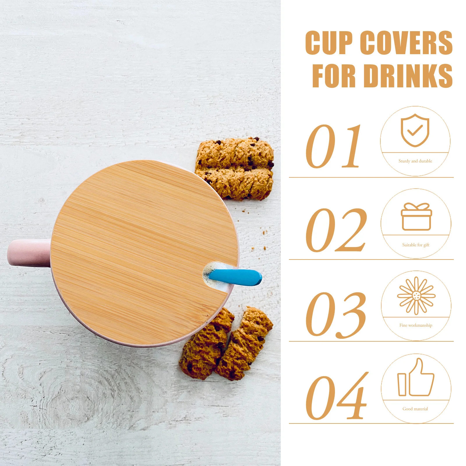 6pcs Round Wood Cup Lids For Milk Tea Coffee Mug Lid Smooth Edge Airtight Seal Cover For Jar Bottle Household Kitchen Bar
6pcs Round Wood Cup Lids For Milk Tea Coffee Mug Lid Smooth Edge Airtight Seal Cover For Jar Bottle Household Kitchen Bar